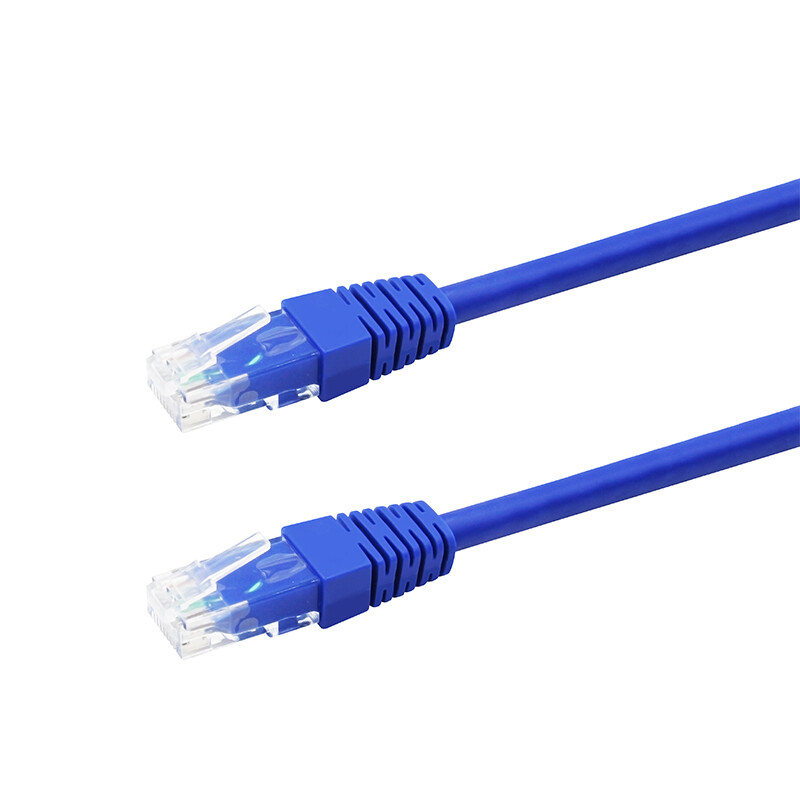 新群连 六类网线 cat6类千兆成品网吧家用电脑室外网络线 多色上网连接线 蓝色 50米